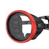 Maxbell Snorkel Diving Mask No Fogging Comfortable Portable Oval Glass Scuba Goggles red