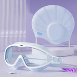 Maxbell Swimmer Glasses with Swim Cap Swimming Glasses Swim Eyewear Swimming Goggles Blue