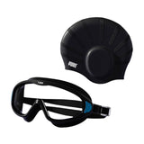 Maxbell Swimmer Glasses with Swim Cap Swimming Glasses Swim Eyewear Swimming Goggles Black