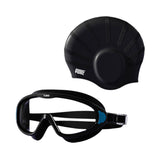 Maxbell Swimmer Glasses with Swim Cap Swimming Glasses Swim Eyewear Swimming Goggles Black