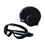 Maxbell Swimmer Glasses with Swim Cap Swimming Glasses Swim Eyewear Swimming Goggles Black