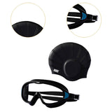 Maxbell Swimmer Glasses with Swim Cap Swimming Glasses Swim Eyewear Swimming Goggles Black