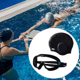 Maxbell Swimmer Glasses with Swim Cap Swimming Glasses Swim Eyewear Swimming Goggles Black