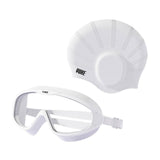 Maxbell Swimmer Glasses with Swim Cap Swimming Glasses Swim Eyewear Swimming Goggles White