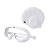 Maxbell Swimmer Glasses with Swim Cap Swimming Glasses Swim Eyewear Swimming Goggles White