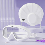 Maxbell Swimmer Glasses with Swim Cap Swimming Glasses Swim Eyewear Swimming Goggles White