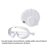 Maxbell Swimmer Glasses with Swim Cap Swimming Glasses Swim Eyewear Swimming Goggles White