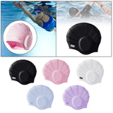 Maxbell Waterproof Swimming Hat Silicone Swim Cap for Women Men Pool Long/Short Hair Black