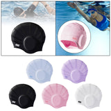 Maxbell Waterproof Swimming Hat Silicone Swim Cap for Women Men Pool Long/Short Hair Black