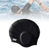 Maxbell Waterproof Swimming Hat Silicone Swim Cap for Women Men Pool Long/Short Hair Black