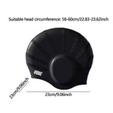 Maxbell Waterproof Swimming Hat Silicone Swim Cap for Women Men Pool Long/Short Hair Black