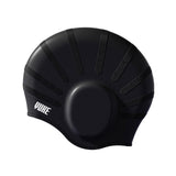 Maxbell Waterproof Swimming Hat Silicone Swim Cap for Women Men Pool Long/Short Hair Black