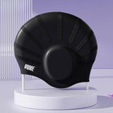 Maxbell Waterproof Swimming Hat Silicone Swim Cap for Women Men Pool Long/Short Hair Black