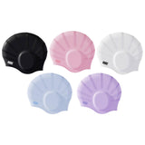 Maxbell Waterproof Swimming Hat Silicone Swim Cap for Women Men Pool Long/Short Hair Black