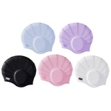 Maxbell Waterproof Swimming Hat Silicone Swim Cap for Women Men Pool Long/Short Hair Black