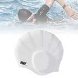 Maxbell Waterproof Swimming Hat Silicone Swim Cap for Women Men Pool Long/Short Hair White