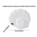 Maxbell Waterproof Swimming Hat Silicone Swim Cap for Women Men Pool Long/Short Hair White