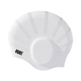 Maxbell Waterproof Swimming Hat Silicone Swim Cap for Women Men Pool Long/Short Hair White