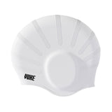 Maxbell Waterproof Swimming Hat Silicone Swim Cap for Women Men Pool Long/Short Hair White