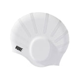 Maxbell Waterproof Swimming Hat Silicone Swim Cap for Women Men Pool Long/Short Hair White