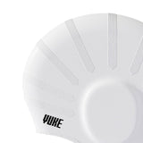 Maxbell Waterproof Swimming Hat Silicone Swim Cap for Women Men Pool Long/Short Hair White