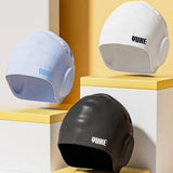 Maxbell Waterproof Swimming Hat Silicone Swim Cap for Women Men Pool Long/Short Hair White