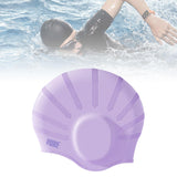 Maxbell Waterproof Swimming Hat Silicone Swim Cap for Women Men Pool Long/Short Hair Violet