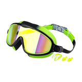 Maxbell Kids Swim Goggles Wide Vision Swim Glasses for Boys Girls Beach Water Sports Green Black