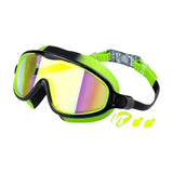 Maxbell Kids Swim Goggles Wide Vision Swim Glasses for Boys Girls Beach Water Sports Green Black