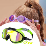 Maxbell Kids Swim Goggles Wide Vision Swim Glasses for Boys Girls Beach Water Sports Green Black