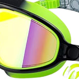 Maxbell Kids Swim Goggles Wide Vision Swim Glasses for Boys Girls Beach Water Sports Green Black