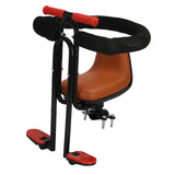 Maxbell Child Bike Seat Heavy Duty Carbon Steel for Electric Bike Padded Sponge Seat Brown Full Enclosure