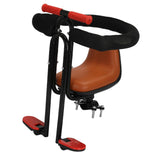 Maxbell Child Bike Seat Heavy Duty Carbon Steel for Electric Bike Padded Sponge Seat Brown Full Enclosure