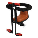 Maxbell Child Bike Seat Heavy Duty Carbon Steel for Electric Bike Padded Sponge Seat Brown Full Enclosure