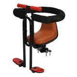 Maxbell Child Bike Seat Heavy Duty Carbon Steel for Electric Bike Padded Sponge Seat Brown Full Enclosure