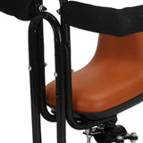 Maxbell Child Bike Seat Heavy Duty Carbon Steel for Electric Bike Padded Sponge Seat Brown Full Enclosure