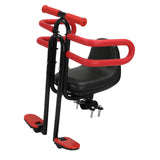 Maxbell Child Bike Seat Heavy Duty Carbon Steel for Electric Bike Padded Sponge Seat Black with Handlebar