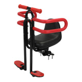 Maxbell Child Bike Seat Heavy Duty Carbon Steel for Electric Bike Padded Sponge Seat Black with Handlebar