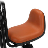Maxbell Child Bike Seat Heavy Duty Carbon Steel for Electric Bike Padded Sponge Seat Brown with Handlebar