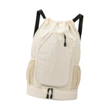 Maxbell Tennis Backpack Portable Badminton Racket Bag for Men Gym Outdoor Activities Beige White