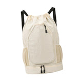 Maxbell Tennis Backpack Portable Badminton Racket Bag for Men Gym Outdoor Activities Beige White