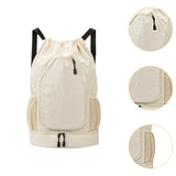 Maxbell Tennis Backpack Portable Badminton Racket Bag for Men Gym Outdoor Activities Beige White