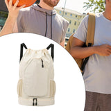 Maxbell Tennis Backpack Portable Badminton Racket Bag for Men Gym Outdoor Activities Beige White