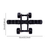 Maxbell Four Wheel Abdominal Exercise Roller Anti Skid Handle Core Workout Equipment