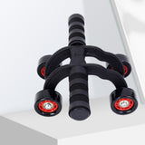 Maxbell Four Wheel Abdominal Exercise Roller Anti Skid Handle Core Workout Equipment