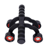 Maxbell Four Wheel Abdominal Exercise Roller Anti Skid Handle Core Workout Equipment