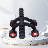 Maxbell Four Wheel Abdominal Exercise Roller Anti Skid Handle Core Workout Equipment