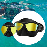 Maxbell Diving Mask Comfortable Snorkeling Gear for Underwater Spearfishing Swimming Gold Plated Black