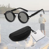 Maxbell Adjustable Polarized Sunglasses Rounded Glasses for Beach Outdoor Activities black