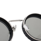 Maxbell Adjustable Polarized Sunglasses Rounded Glasses for Beach Outdoor Activities black silver